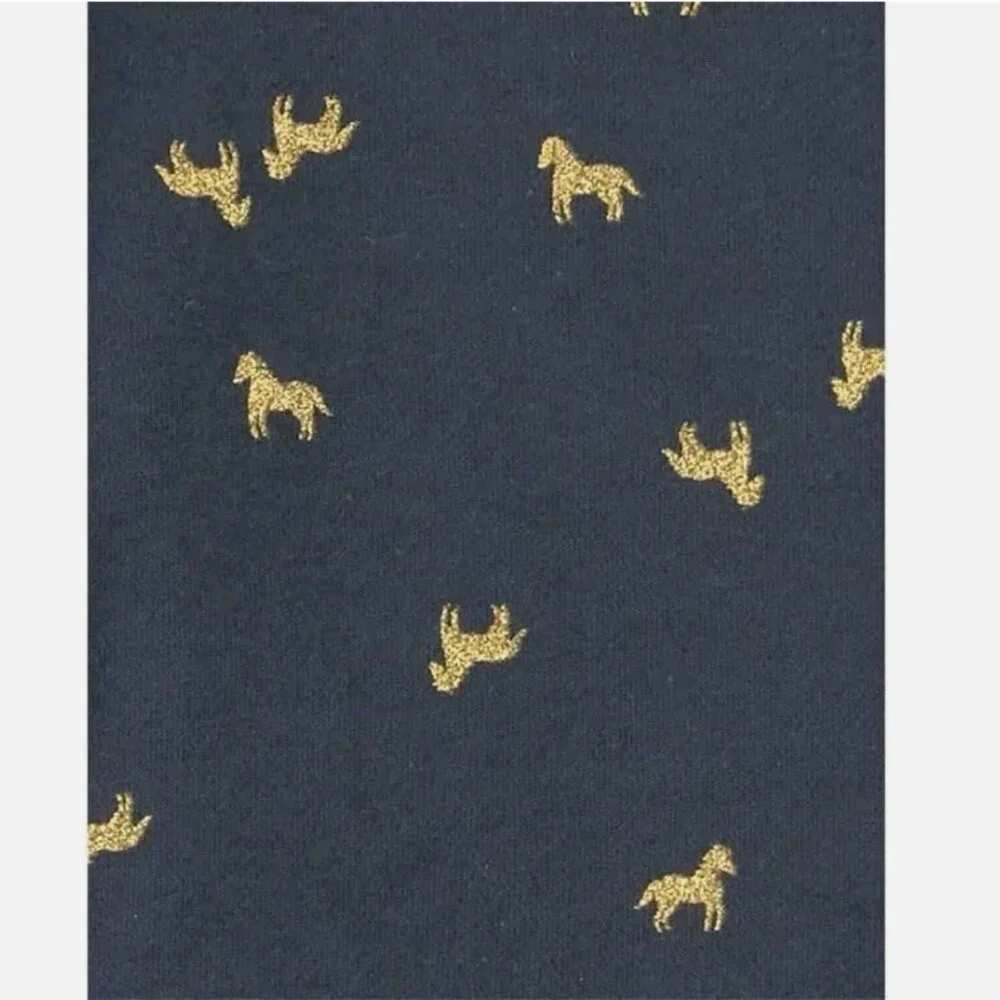 CARTER'S Girls 3T Peplum 2-Piece Top/Leggings Outfit Navy/Gold Horses Tutu NWT